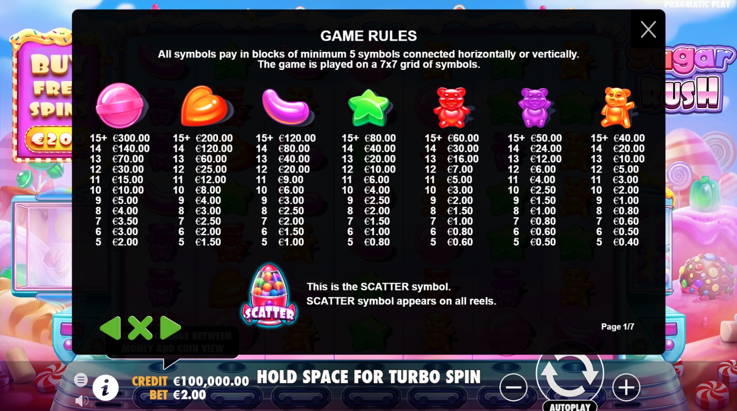 

<h3>¿Qué es la demo de Sugar Thrill?</h3>
<p>” title=”</p>
<h3>¿Qué es la demo de Sugar Thrill?</h3>
<p>“></a>Demo de Sugar Thrill: Prueba tu suerte con una demostración gratuita de la tragamonedas</p>
<p>La tragamonedas de prueba gratuita Sugar Rush es un juego fantástico. La tragamonedas cuenta con características únicas: un gran campo de juego de 7×7 y un sistema de cálculo de ganancias por grupos. Al eliminar un grupo de símbolos, aparecen nuevos en los rodillos, lo que permite obtener varias combinaciones ganadoras en un solo giro. La tragamonedas incluye giros gratis. Además, cuenta con funciones de reproducción y compras de niveles con giros gratis. Hoy descubriremos las funciones de prueba de Sugar Rush, la jugabilidad y la diversión que te esperan en esta extraordinaria demostración.</p>
<h2>Sumérgete en el modo de demostración de Sugar Thrill</h2>
<p>El modo de demostración de Sugar Rush ofrece una oportunidad única para jugar gratis. Los jugadores pueden usar este modo para descubrir sus diversas funciones. En cuanto a la capacidad de pago, Sugar Thrill no decepciona. La ganancia óptima es de 5000 veces tu apuesta por giro. Por eso, tiene un potencial de beneficios considerable.</p>
<p>La demo de Sugar Thrill es una versión gratuita de la popular máquina tragamonedas de frutas en numerosos casinos. Esta variante permite a los jugadores probar el juego sin invertir dinero. Es una excelente manera de familiarizarse con las técnicas del juego y los posibles pagos. Y todo esto antes de decidir si jugar con dinero real.</p>
<h3>Prueba de Sugar Rush: Cómo aprovechar las ventajas de jugar</h3>
<p>Aprovechar la versión demo de Sugar Rush puede mejorar enormemente tu experiencia de juego. Aquí tienes algunos pasos para sacarle el máximo provecho:</p>
<ul>
<li>Es fundamental revisar las reglas del juego y la tabla de pagos antes de empezar.Más aquí <a href=